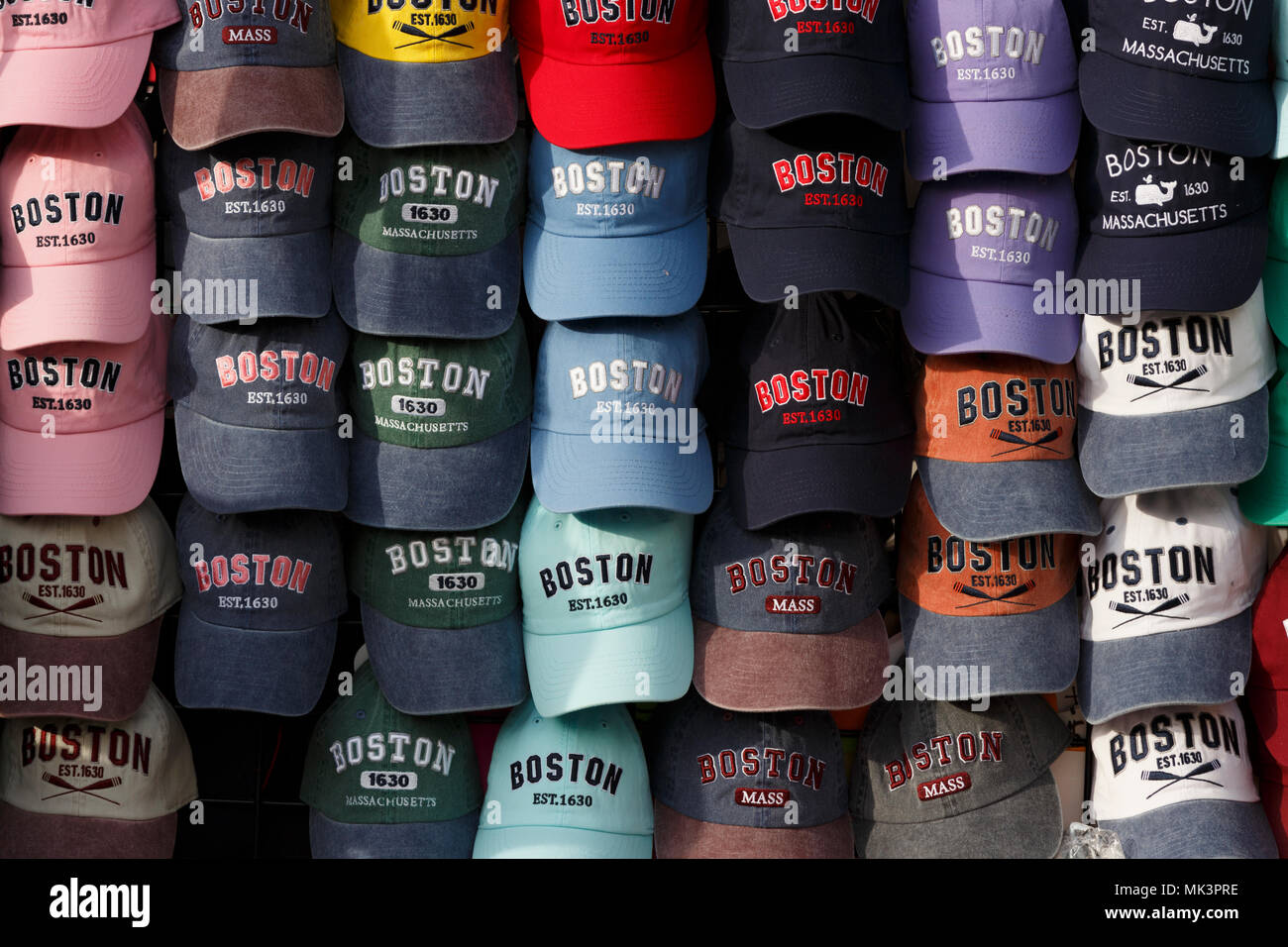 Boston Souvenir Hats Stock Photo Alamy