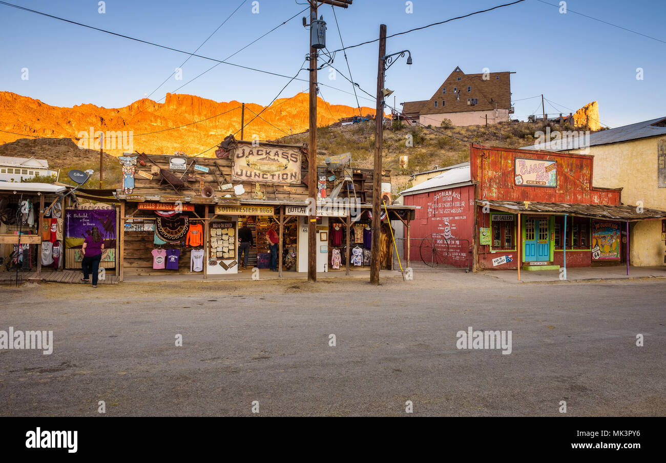 Gif shop in Oatman on the historic Route 66 Stock Photo