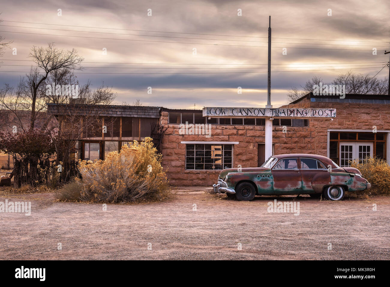 Old Buick Super parked in Bluff, Utah Stock Photo