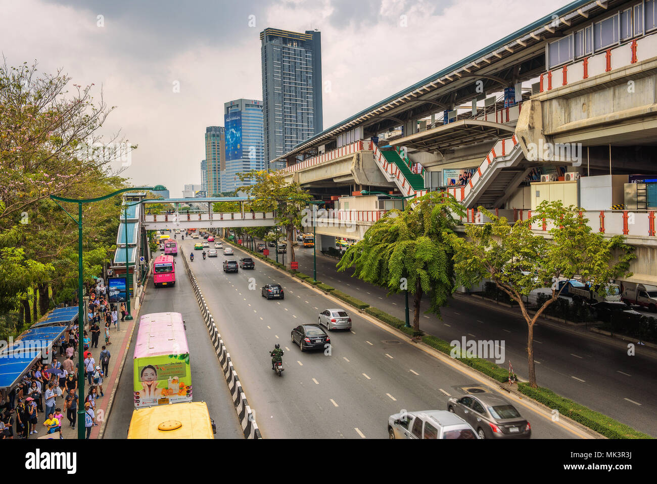 Mo Chit Skytrain Station in Bangkok Stock Photo
