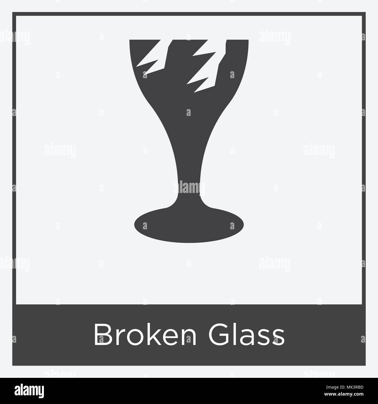 Danger Sign Warning Broken Glass Stock Photos & Danger Sign Warning