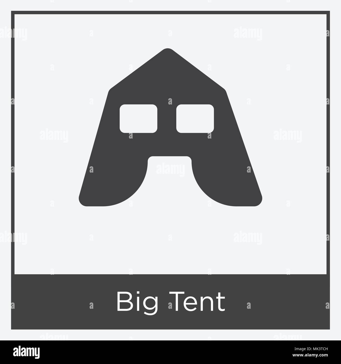 Big Tent icon isolated on white background with gray frame, sign and ...