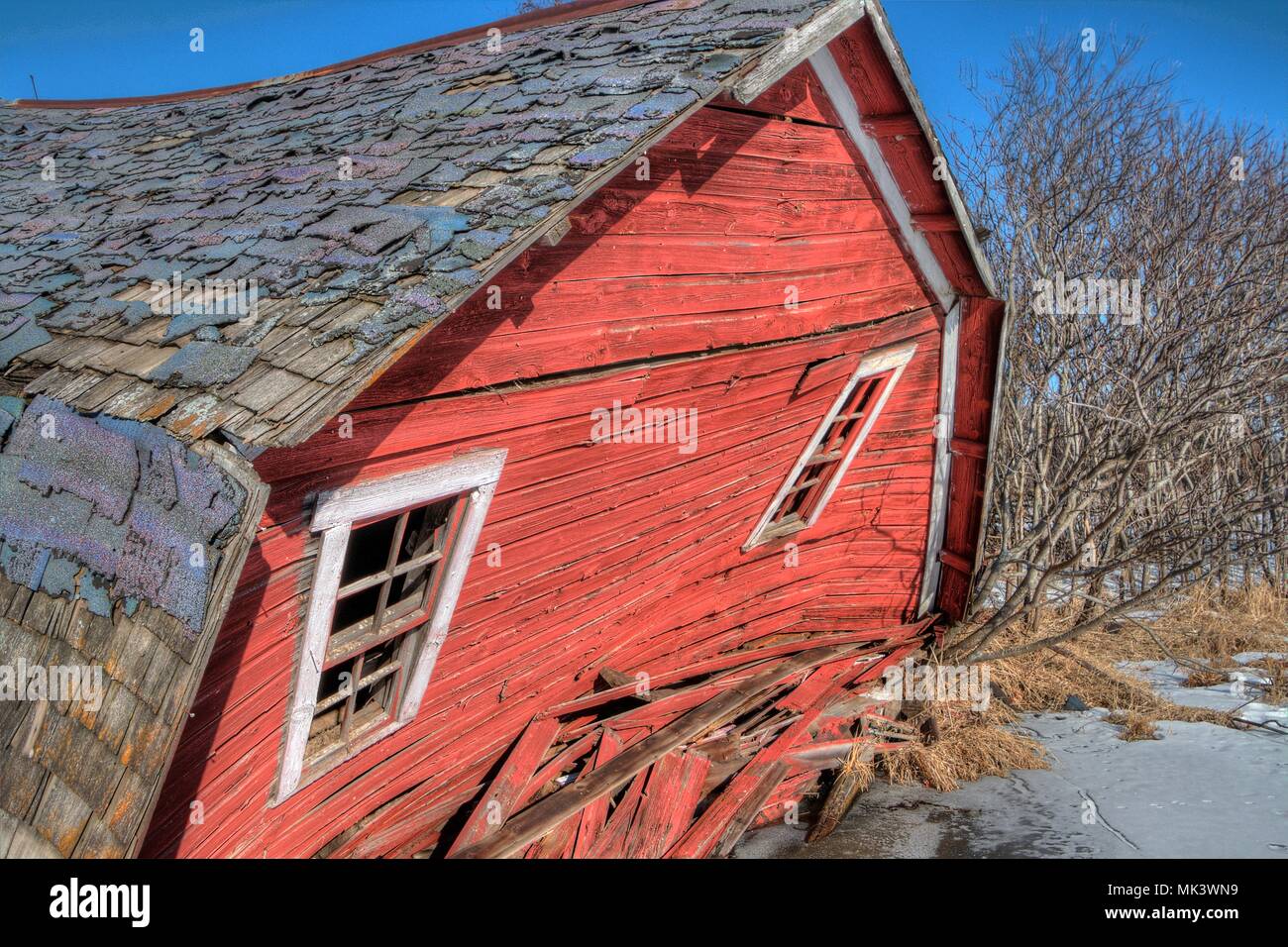 The Sinking Red Barn Was Located Near The Twin Cities In Minnesota