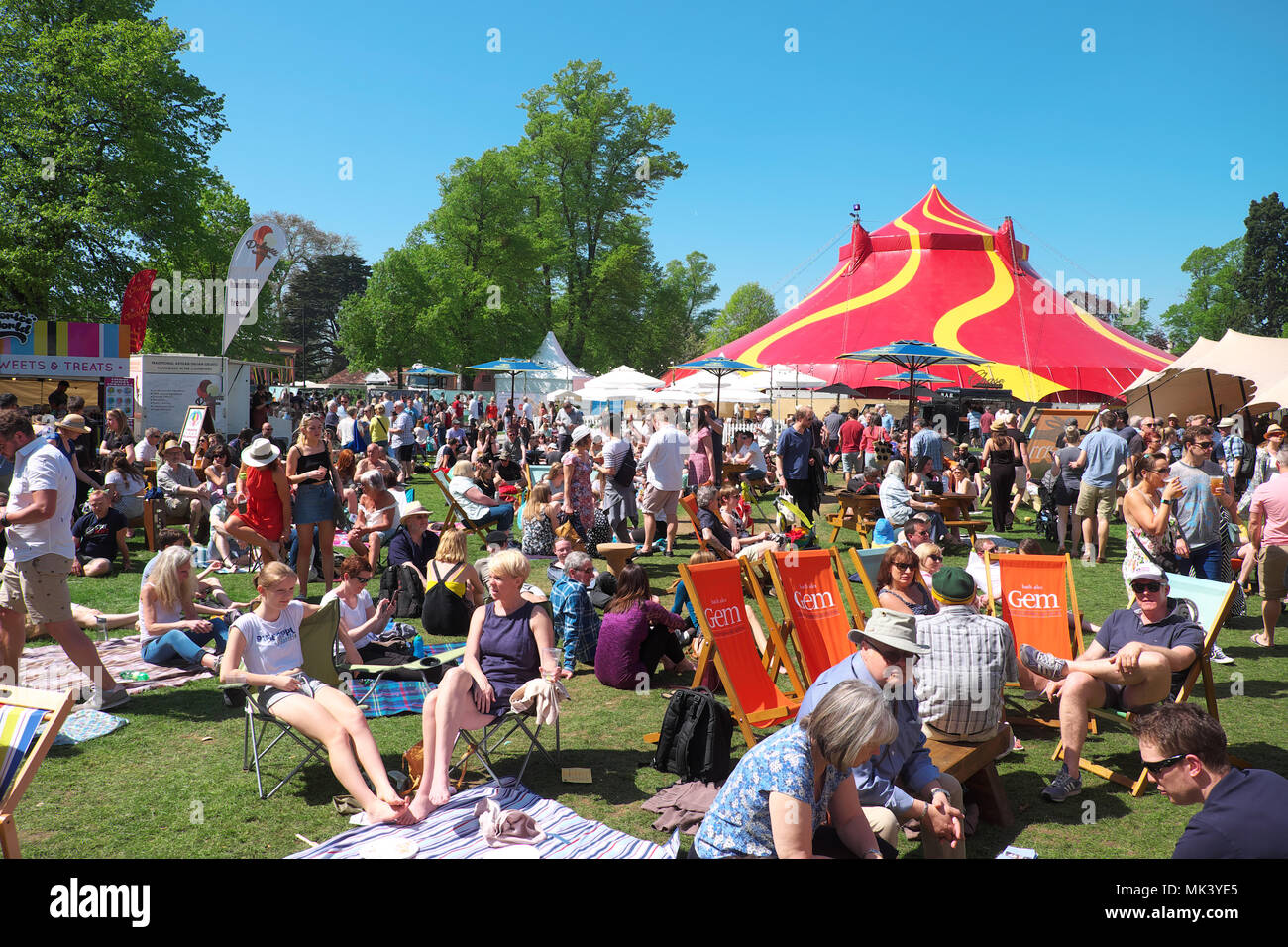 Cheltenham Jazz Festival in the Montpellier Gardens park UK Stock Photo