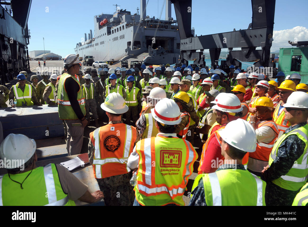 PONCE, Puerto Rico A safety briefing is held on the Rafael Cordero
