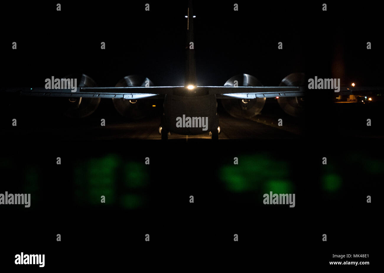 An 815th Airlift Squadron aircrew lands a C130J Super Hercules