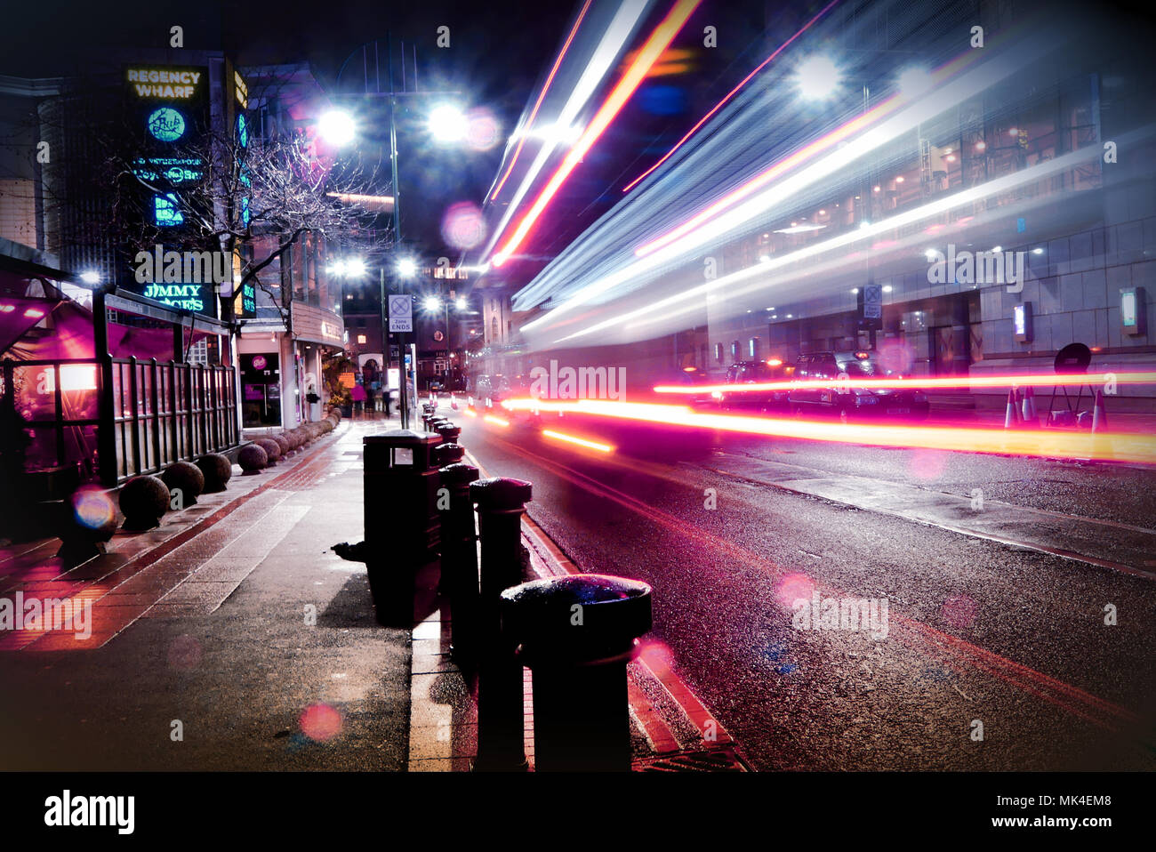 Night city life, street photography Stock Photo