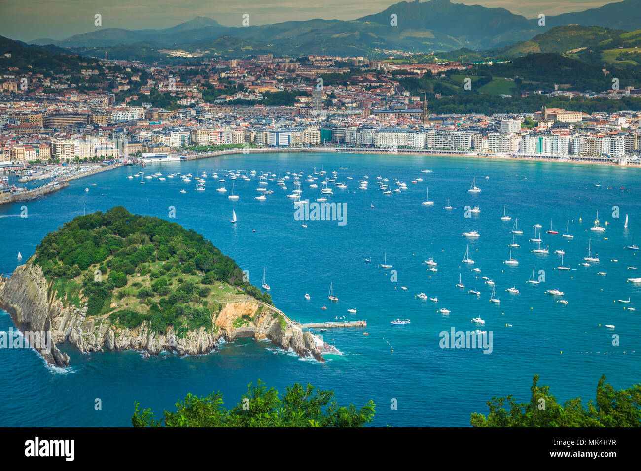 Panoramic aerial view of San Sebastian (Donostia) Spain Stock Photo - Alamy