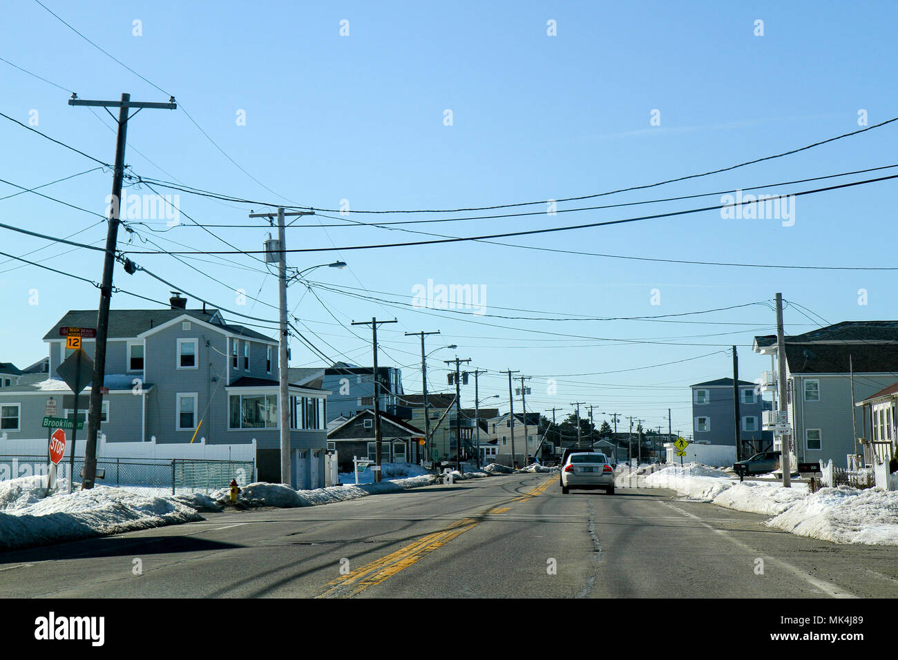 Winter in Seabrook, New Hampshire, United States Stock Photo