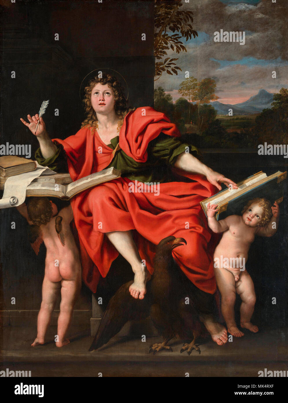Saint John the Evangelist - Domenichino Zampieri, circa 1625 Stock Photo