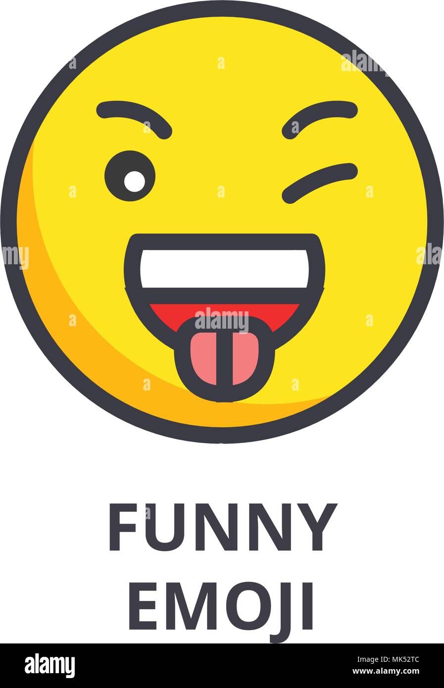 funny emoji vector line icon, sign, illustration on background, editable  strokes Stock Vector Image & Art - Alamy