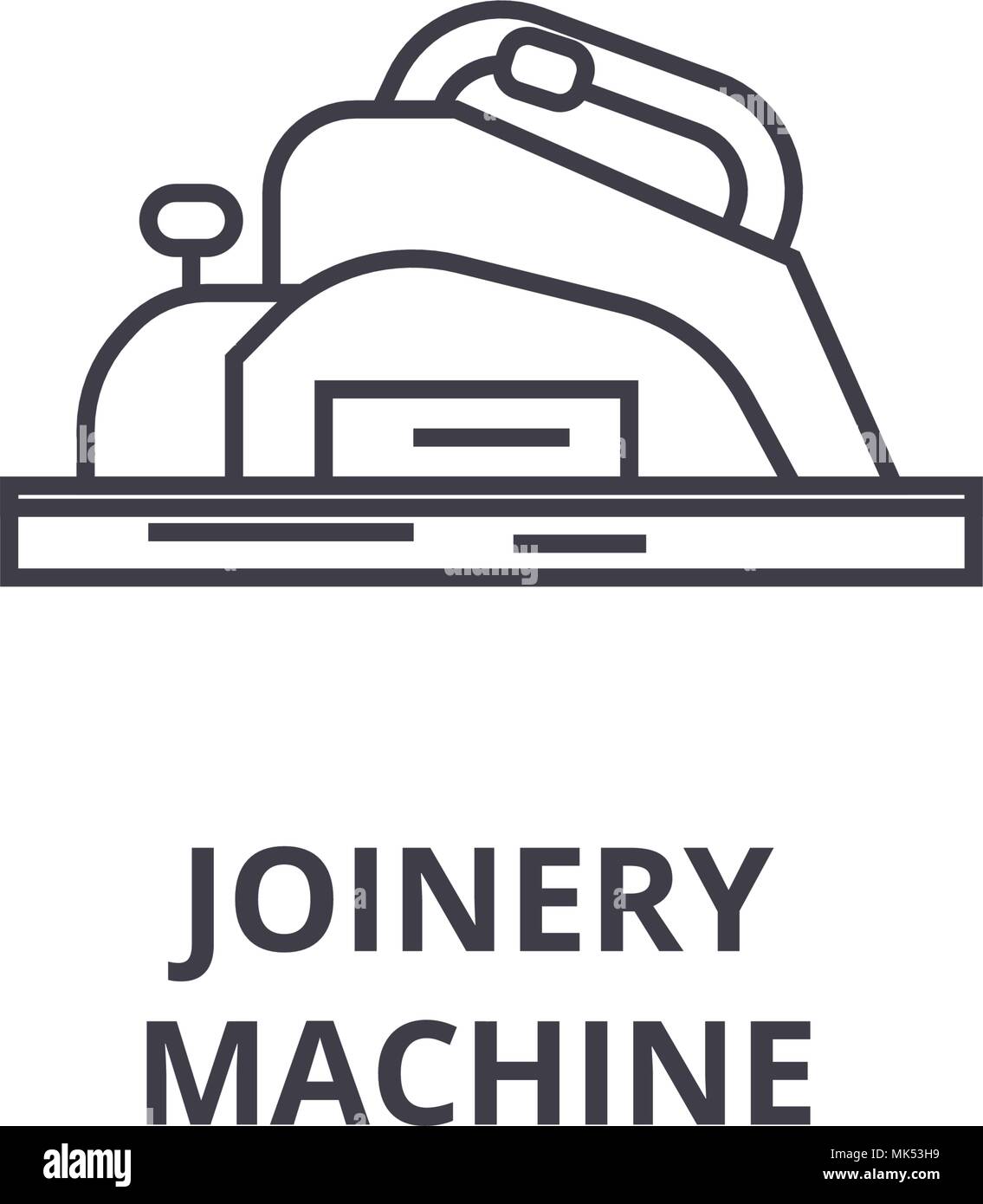 joinery machine vector line icon, sign, illustration on background, editable strokes Stock Vector