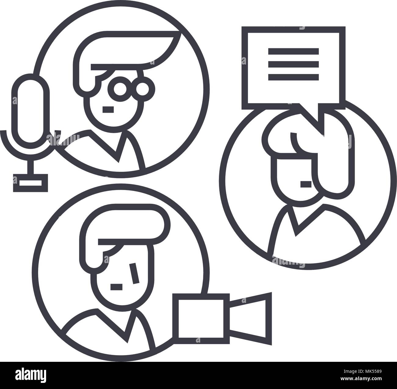 Share Ideas Group Chat Vector Line Icon Sign Illustration On Background Editable Strokes Stock Vector Image Art Alamy