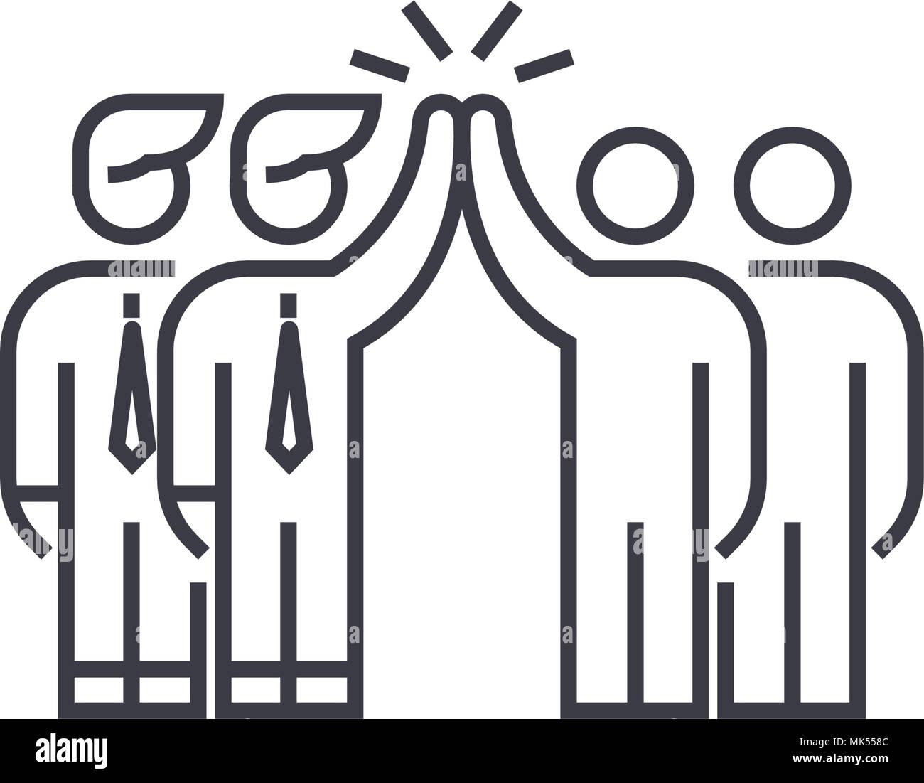 shareholder agreement vector line icon, sign, illustration on
