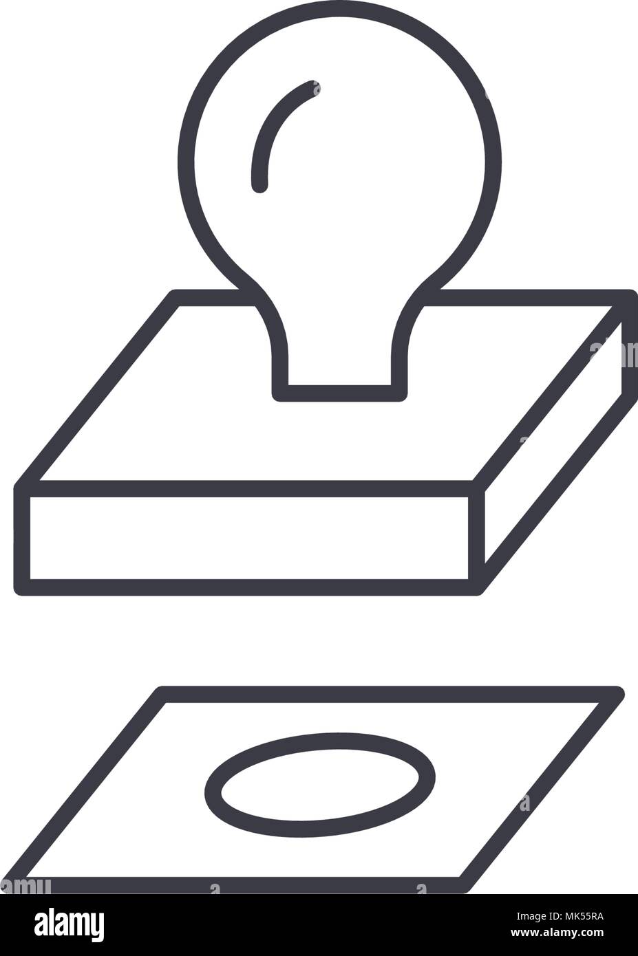 stamp vector line icon, sign, illustration on background, editable ...