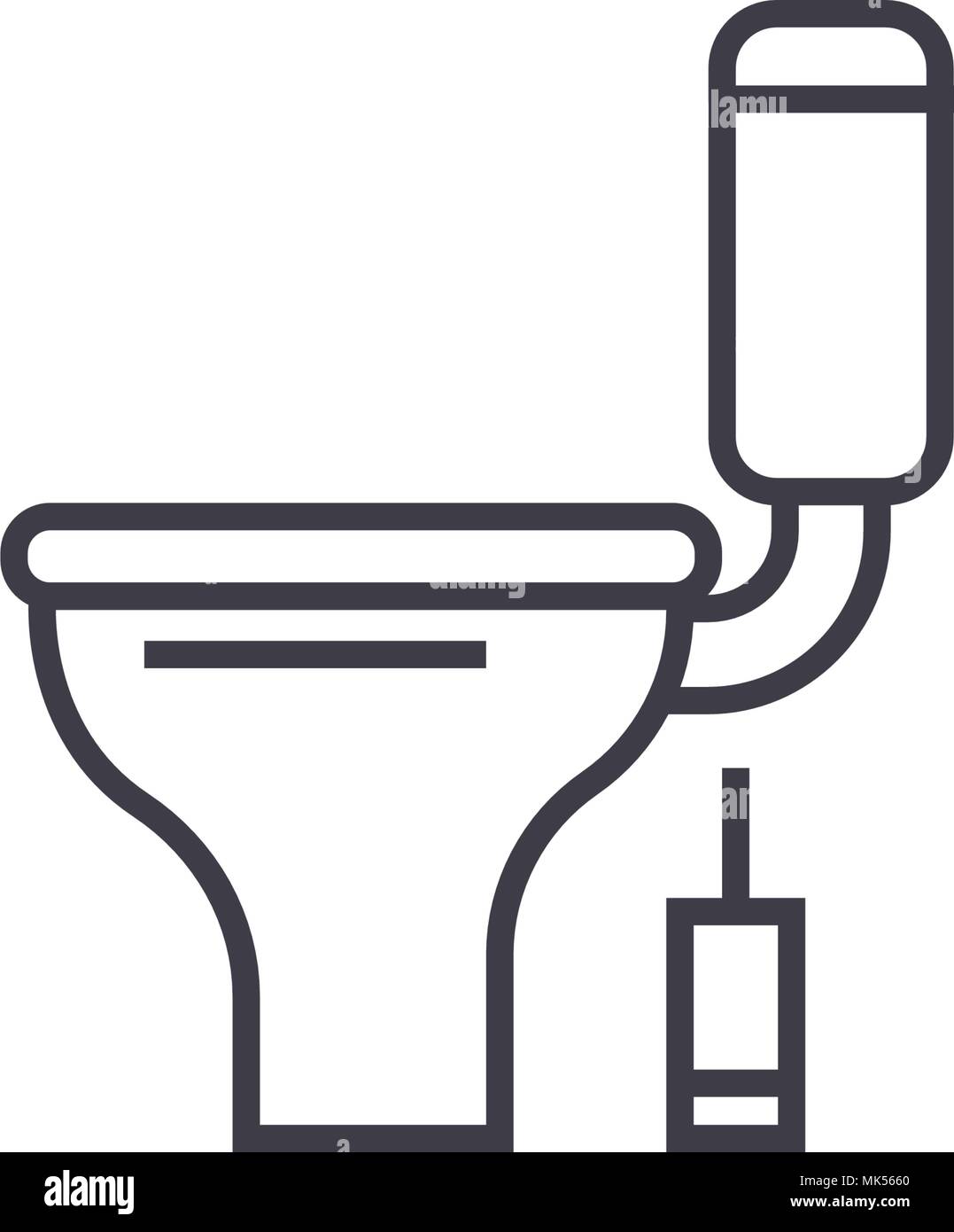 toilet bowl vector line icon, sign, illustration on background, editable  strokes Stock Vector Image \u0026 Art - Alamy, image size:1077x1390