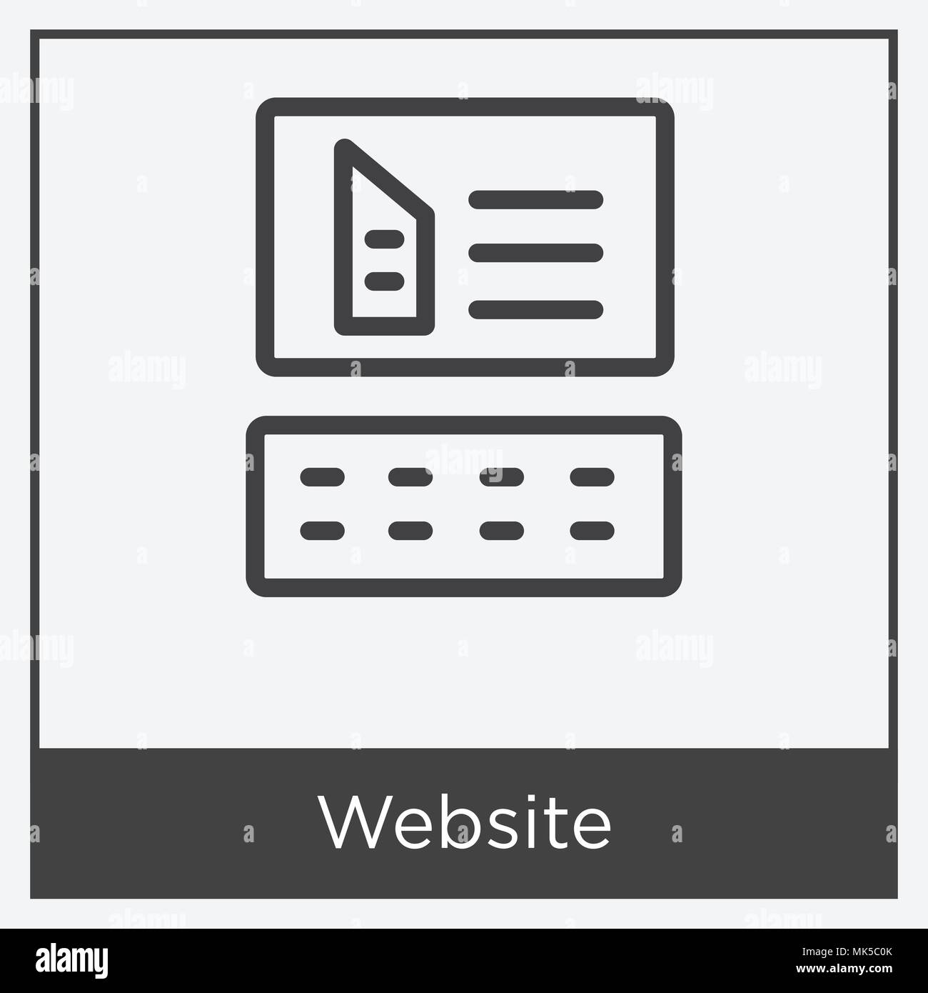Website icon isolated on white background with gray frame, sign and ...