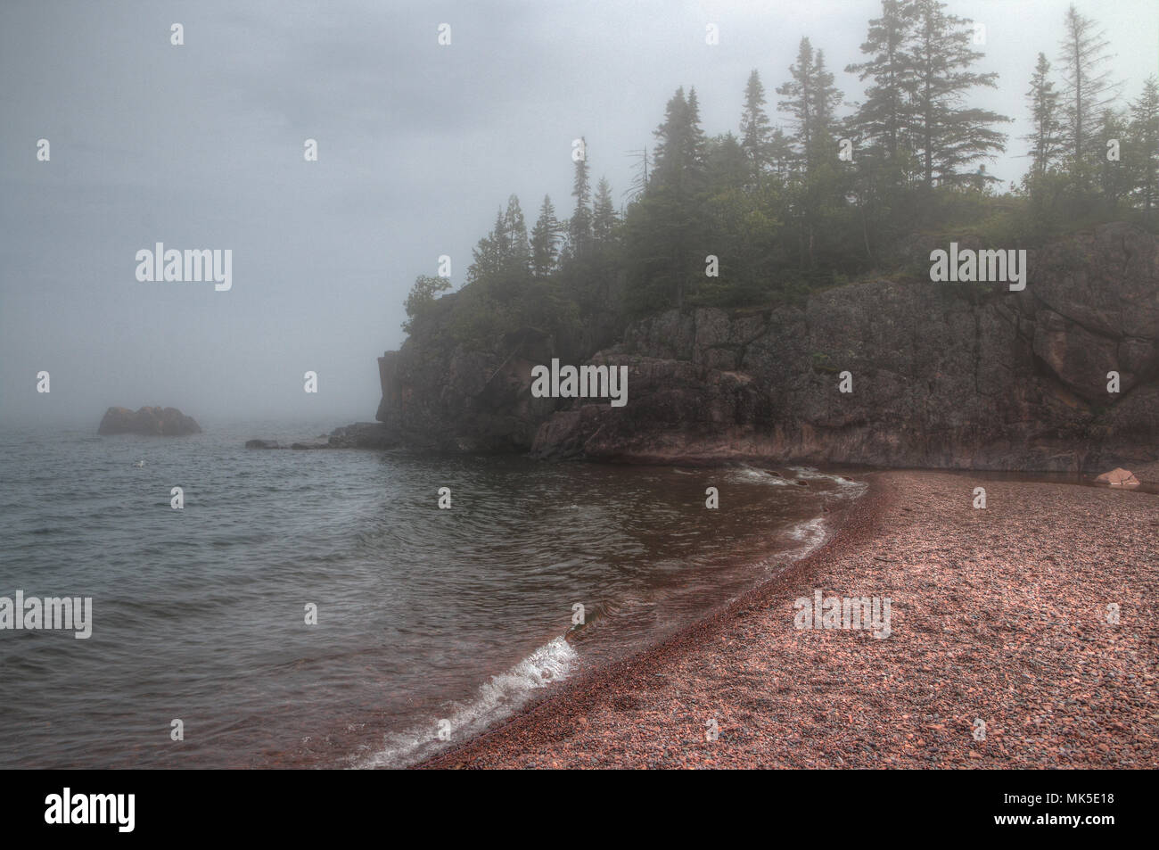 Agate Beach is on the Shore of Lake Superior in Silver Bay, Minnesota Stock Photo
