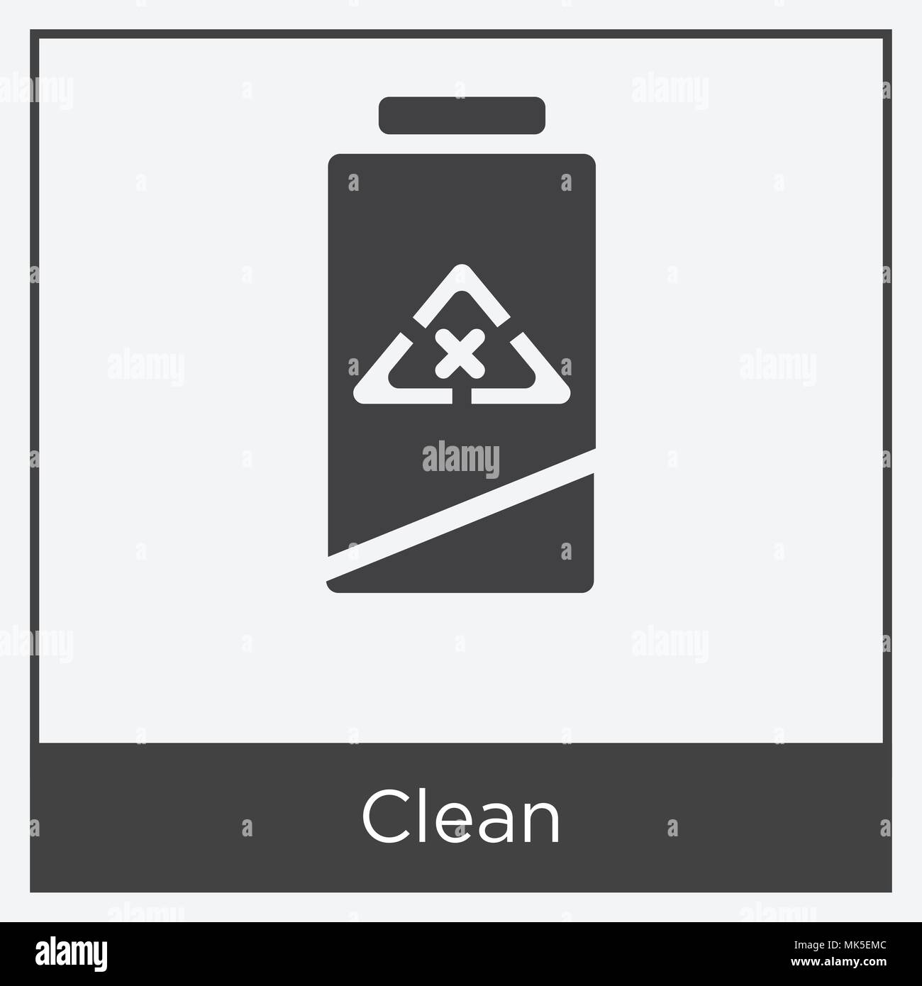 Clean icon isolated on white background with gray frame, sign and ...
