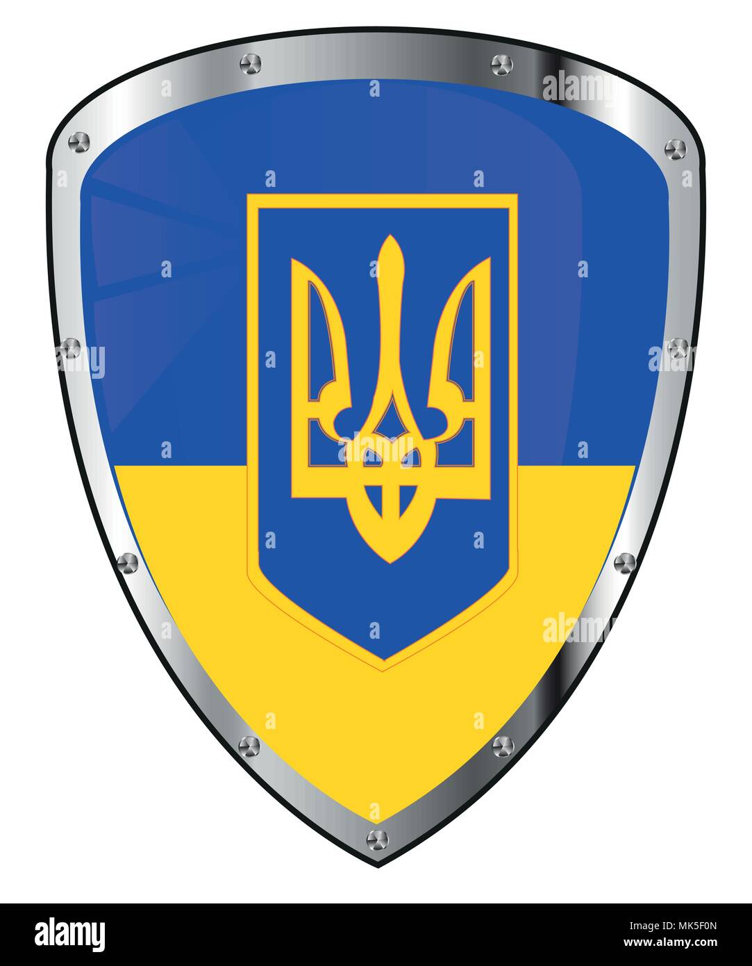 Flag and sign are Decorated on shield Stock Vector