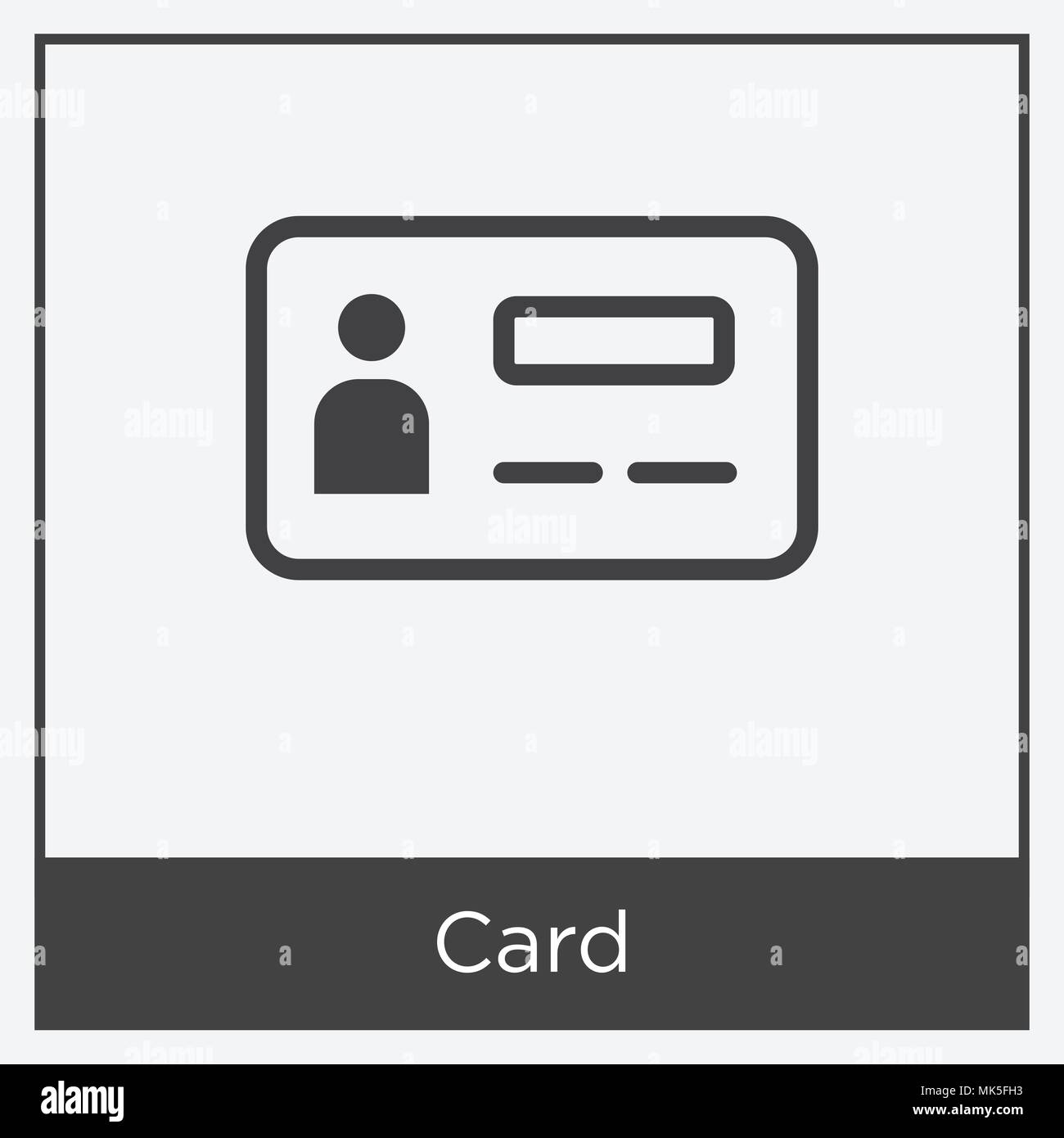 Card icon isolated on white background with gray frame, sign and symbol ...