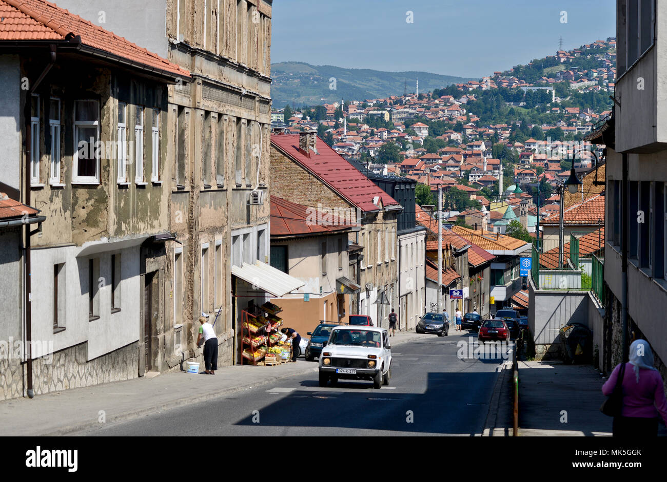 Sarajevo streets, Bosnia and Herzegovina Stock Photo