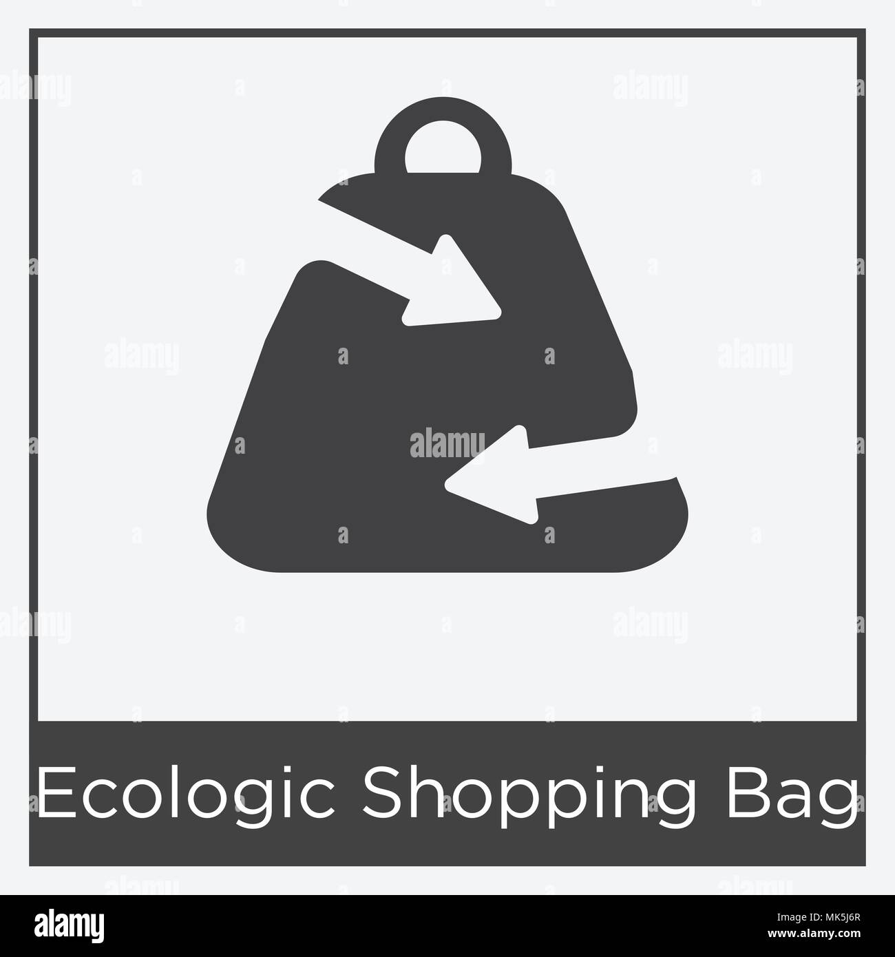 Ecologic Shopping Bag icon isolated on white background with gray frame ...