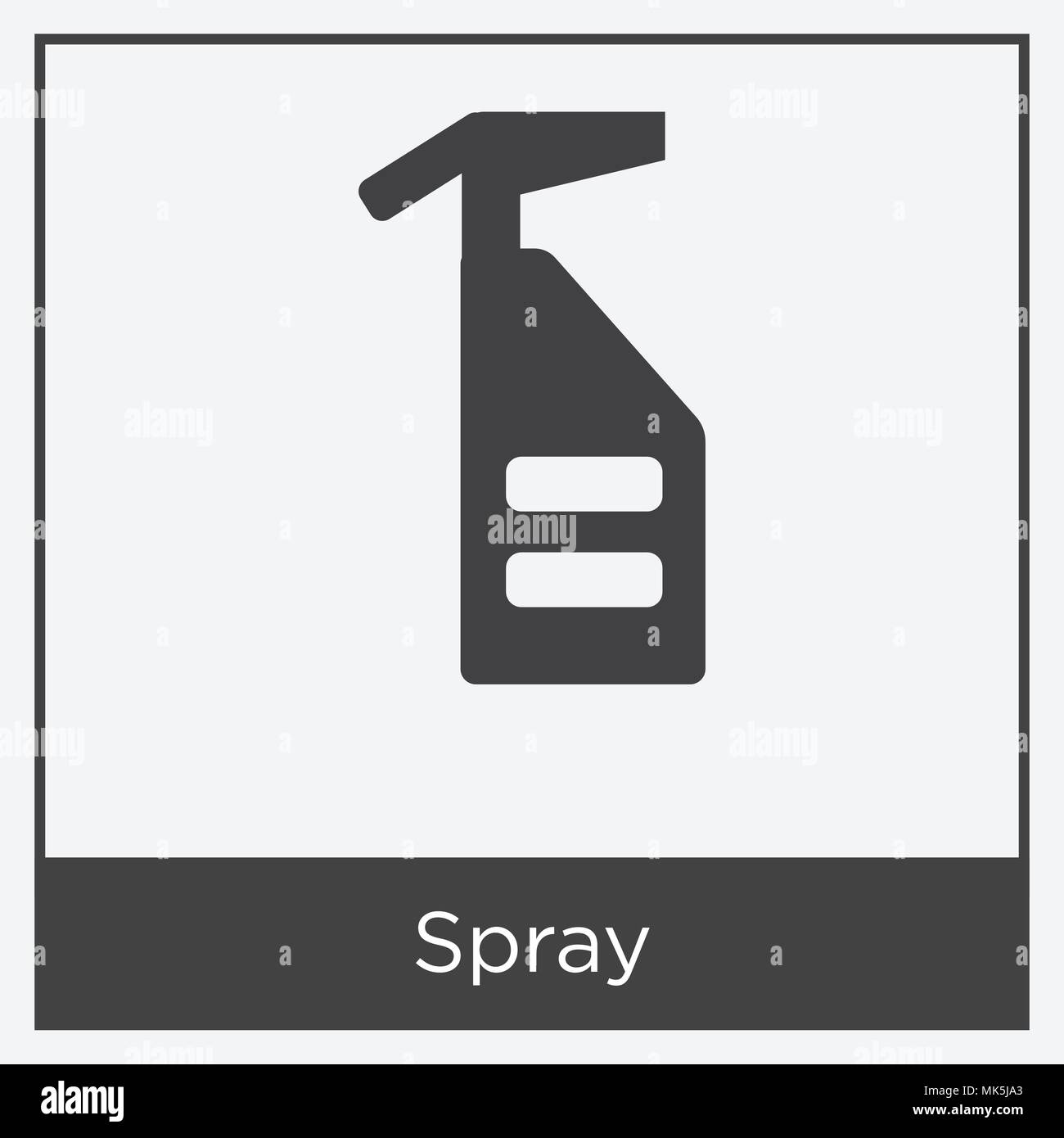 Spray icon isolated on white background with gray frame, sign and ...