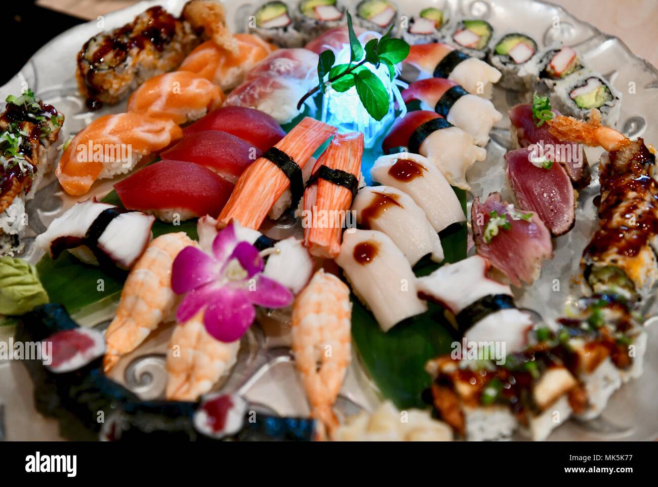 Huge Sushi Roll Set Big Party Stock Photo 1604585764