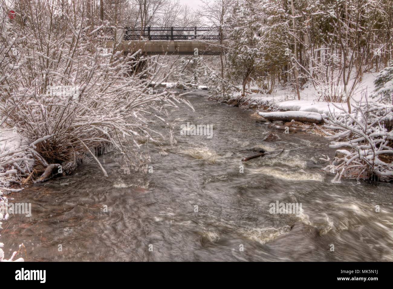 Chester Park is a City Park in Duluth, Minnesota during Winter Stock