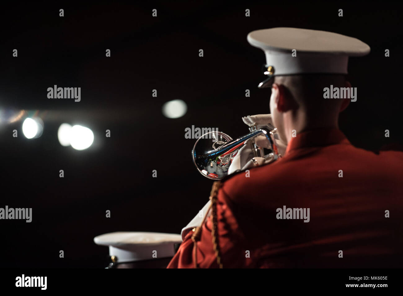 "The Commandant's Own" United States Marine Drum and Bugle Corps plays during the Semper Fidelis Society Boston U.S. Marine Corps Birthday Luncheon at the Boston Convention & Exhibition Center, Massachusetts, Nov. 13, 2017. (DoD Photo by U.S. Army Sgt. James K. McCann) Stock Photo
