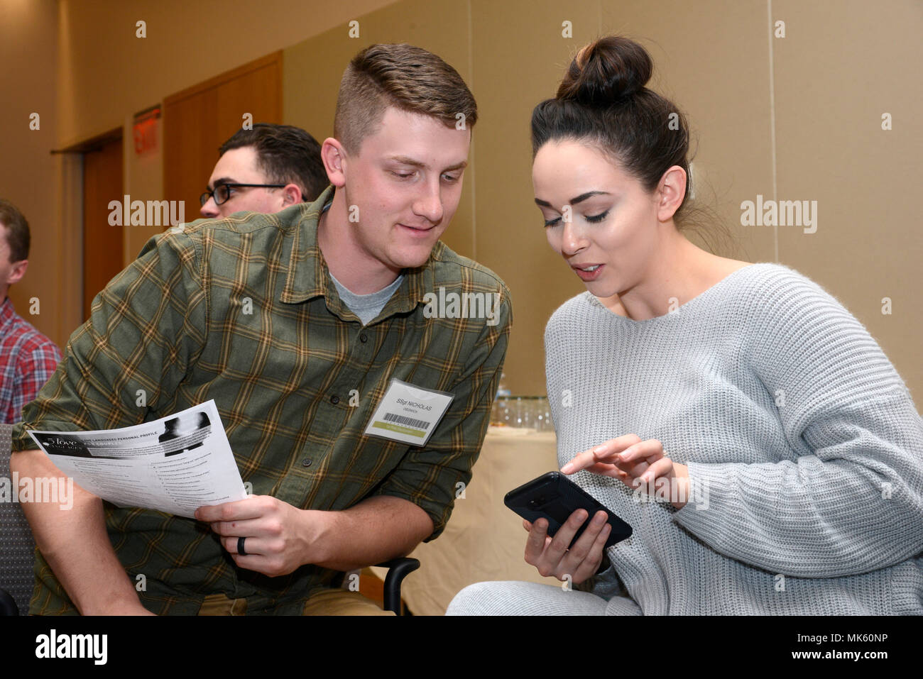 Staff Sgt Nicholas Osowick An Airmanigned To The 105th Airlift Wing Discusses Results With His Partner Of A 5 Love Languages Exercise During A Yellow Staff Sgt Nicholas Osowick An Airmanigned To The 105th Airlift Wing Discusses Results With His Partner Of A 5 Love Languages Exercise During A Yellow