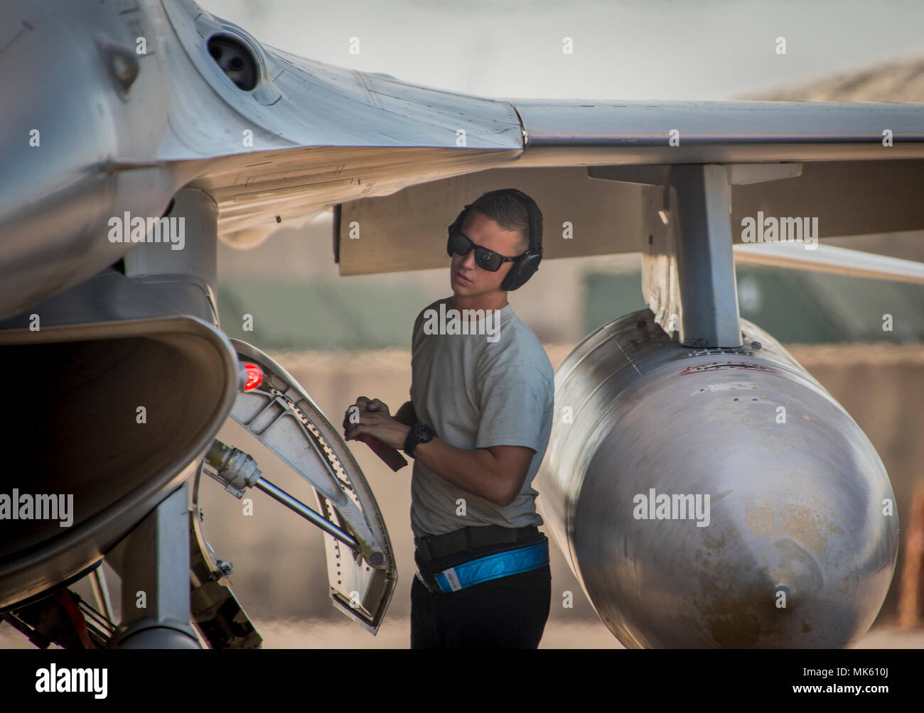 A 20th Aircraft Maintenance Squadron maintainer from Shaw Air Force