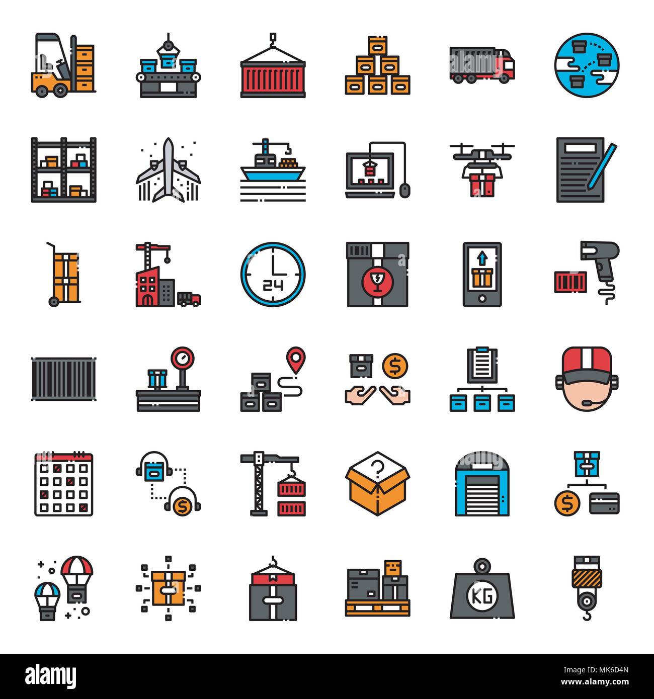 logistic and transportation icon, isolated on white background Stock Vector