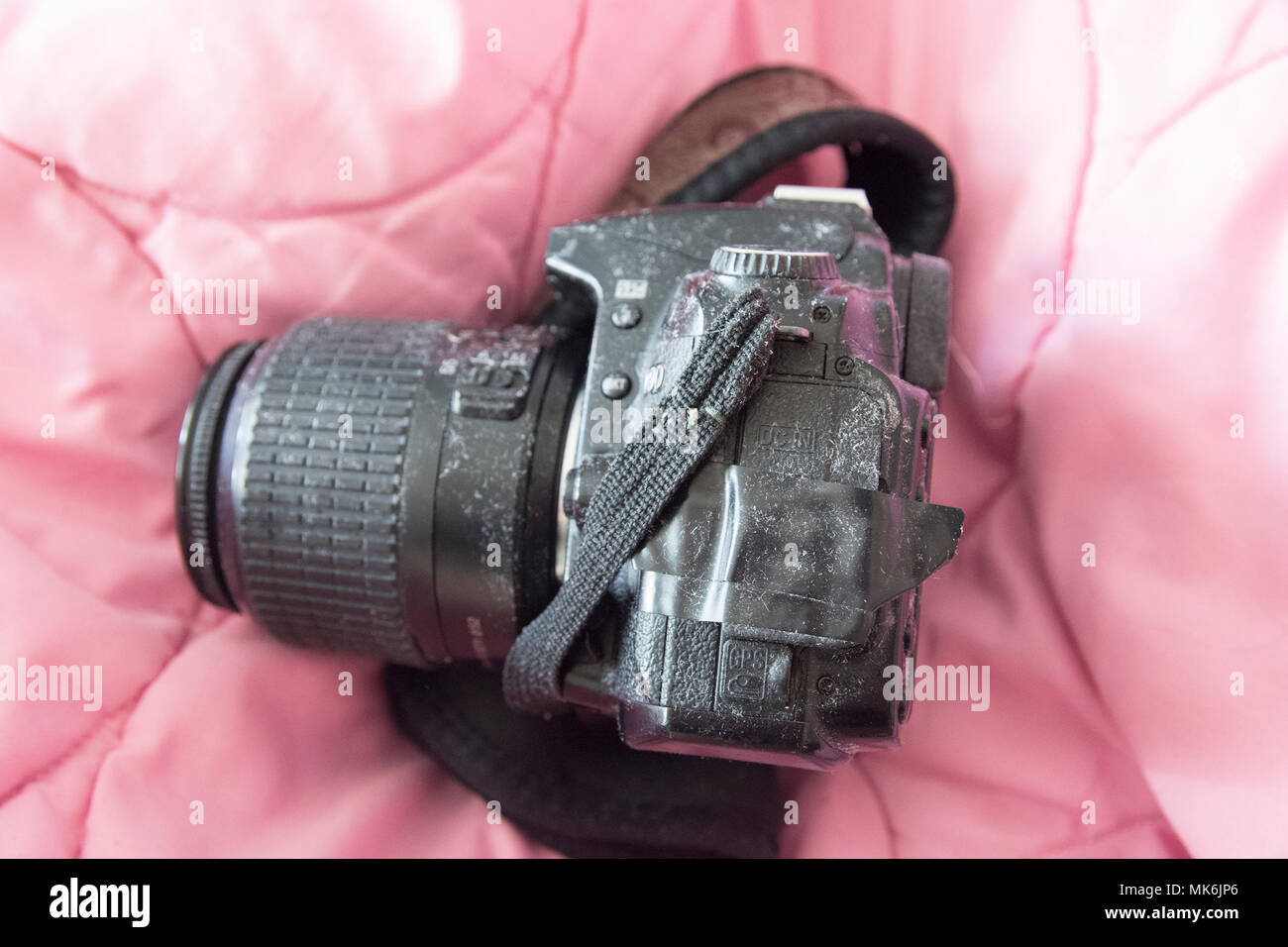 Nikon D90 DSLR Camera old and dirty Stock Photo