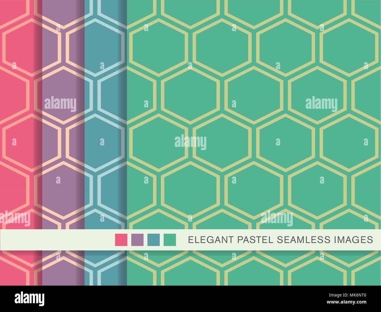 Seamless Pastel Background Set Hexagon Geometry Cross Frame