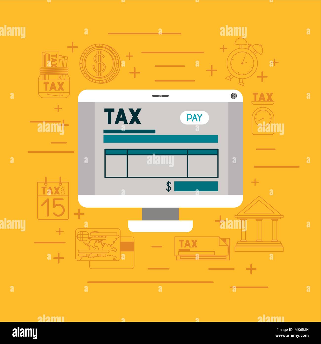 tax day set icons Stock Vector Image & Art - Alamy
