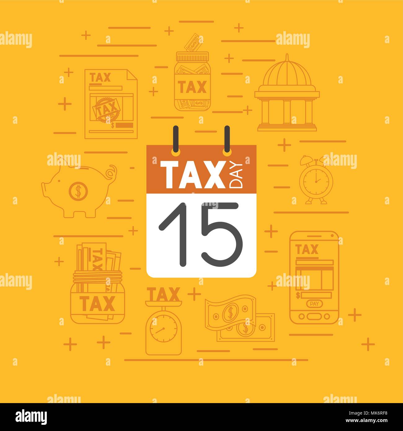 tax day set icons Stock Vector Image & Art - Alamy