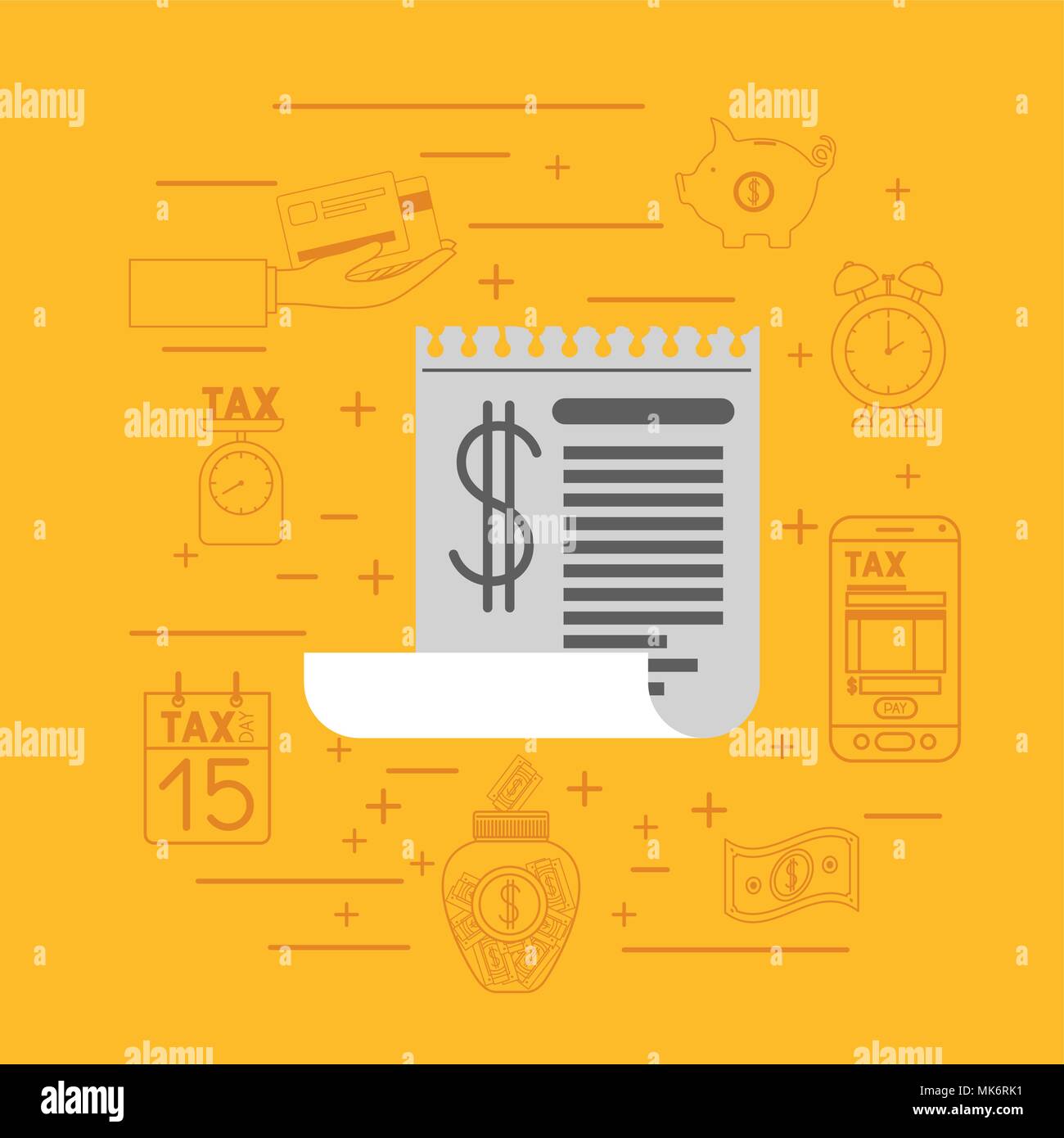 tax day set icons Stock Vector