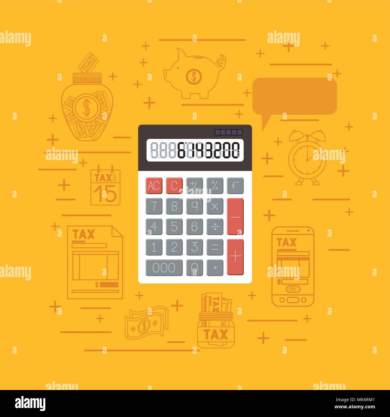 tax day set icons Stock Vector Image & Art - Alamy