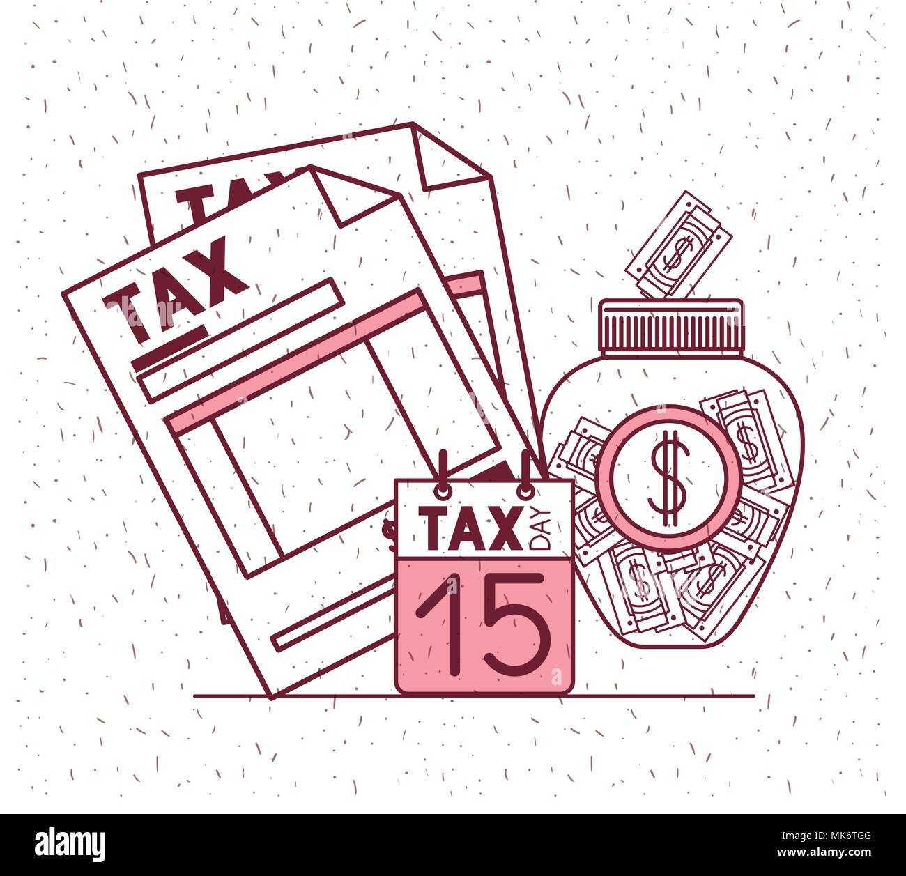 tax day set icons Stock Vector
