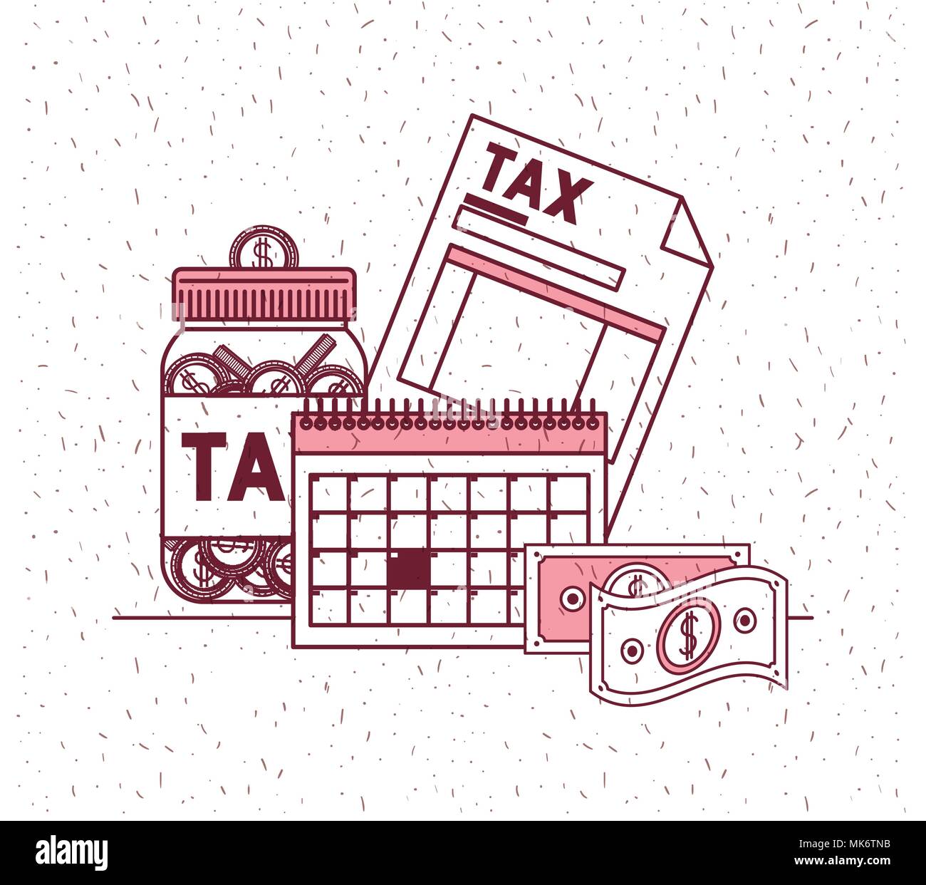 tax day set icons Stock Vector