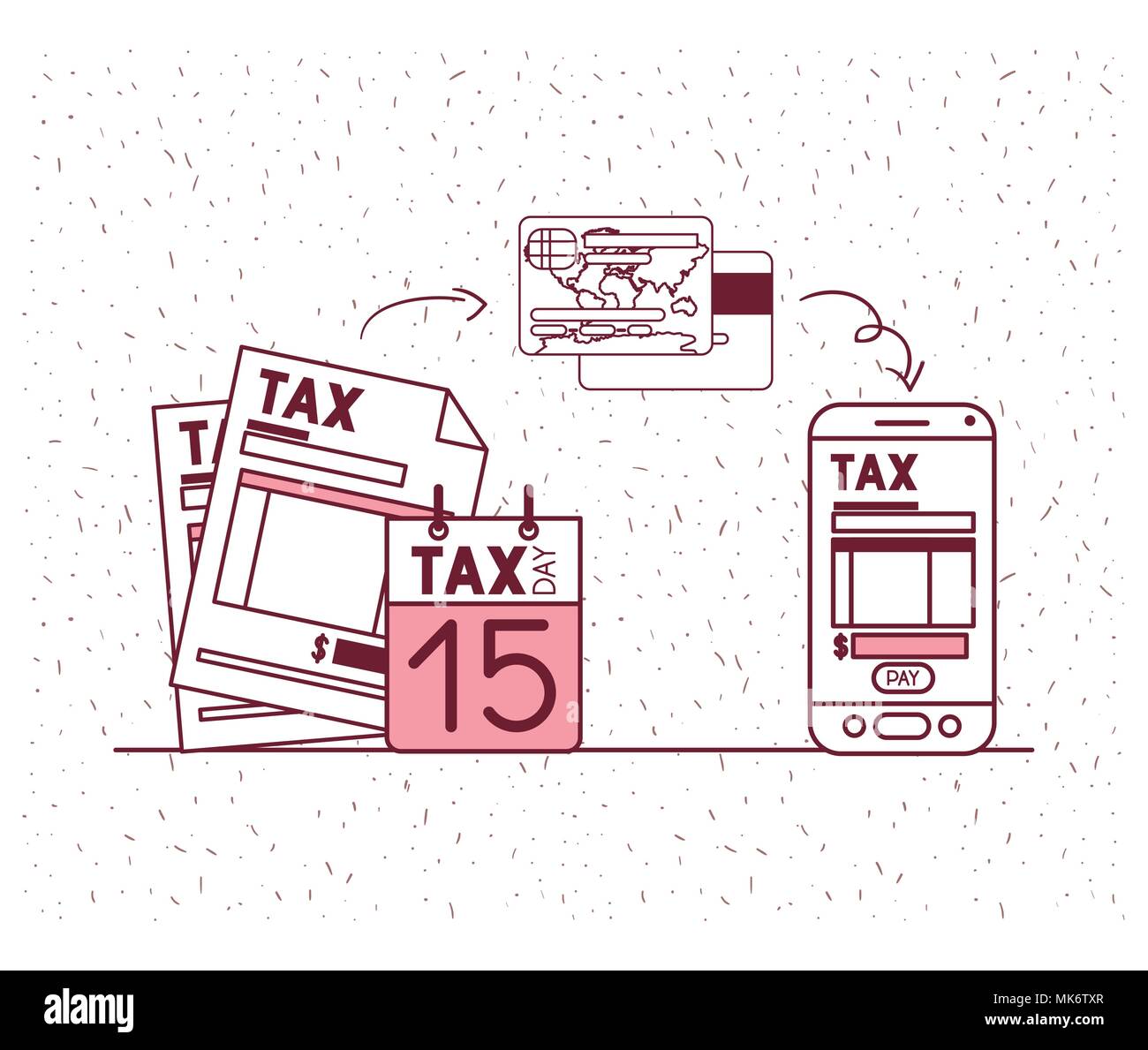 tax day set icons Stock Vector Image & Art - Alamy