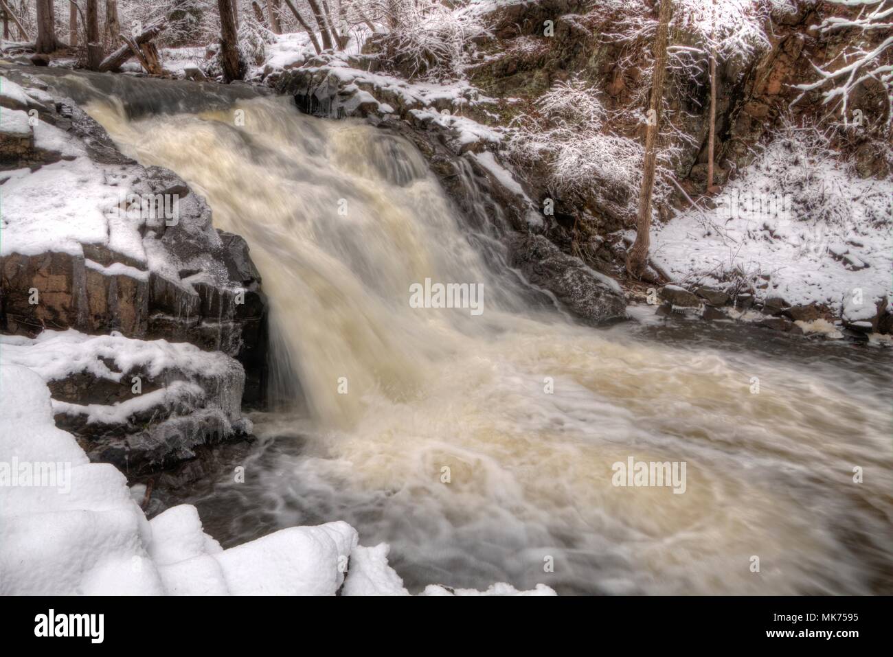 Chester Park is a City Park in Duluth, Minnesota during Winter Stock