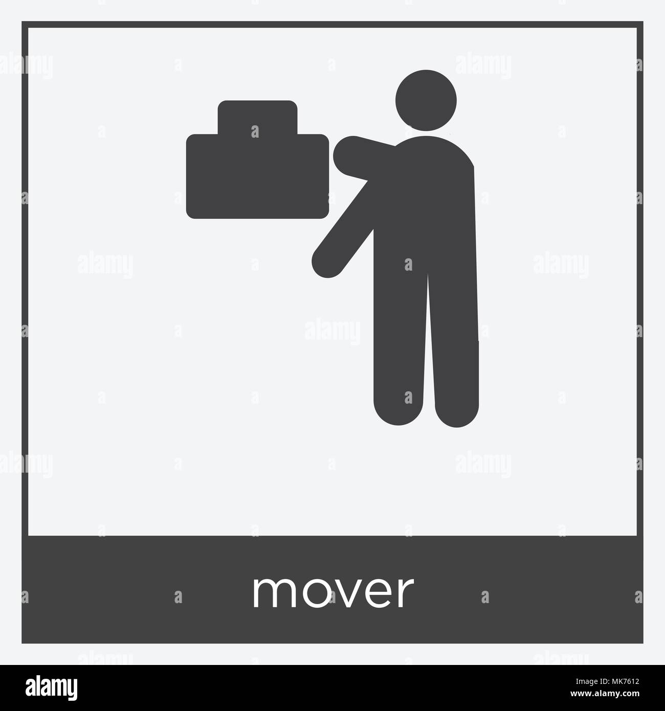 mover icon isolated on white background with gray frame, sign and symbol Stock Vector Image