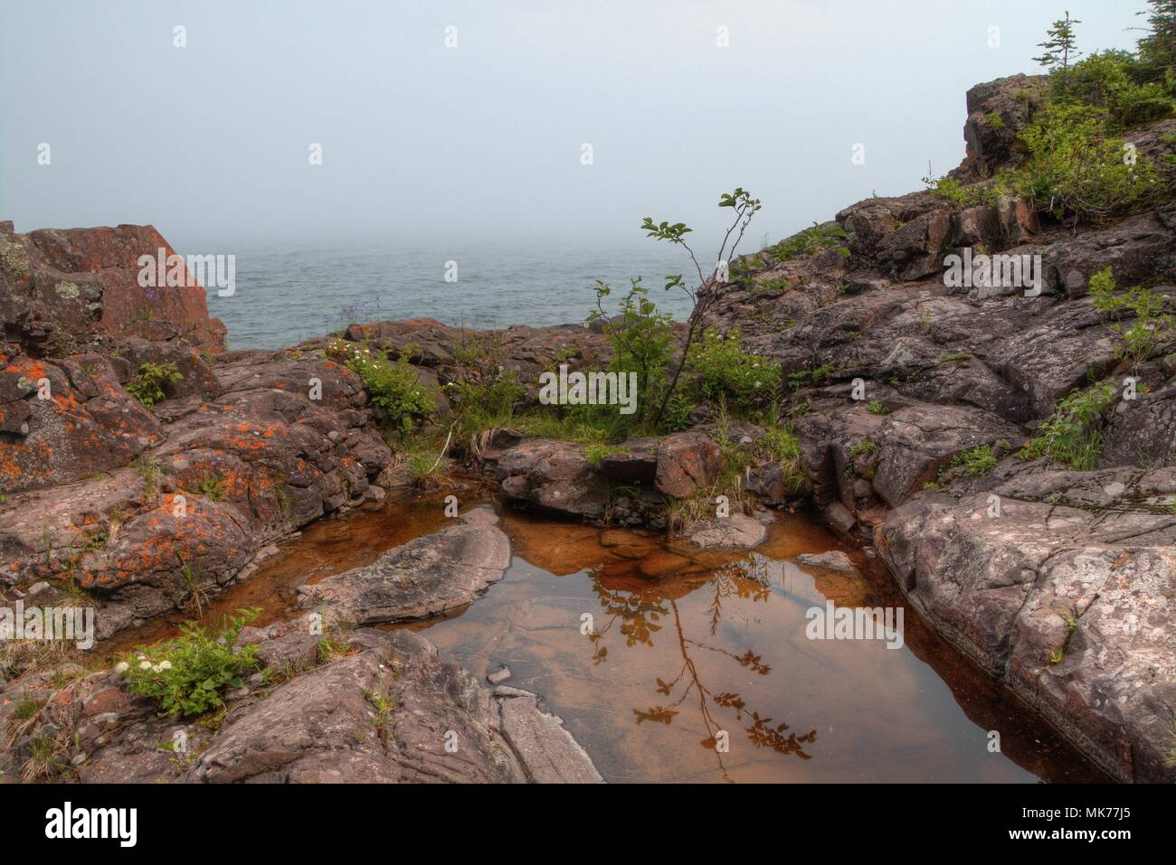 Agate Beach is on the Shore of Lake Superior in Silver Bay, Minnesota Stock Photo