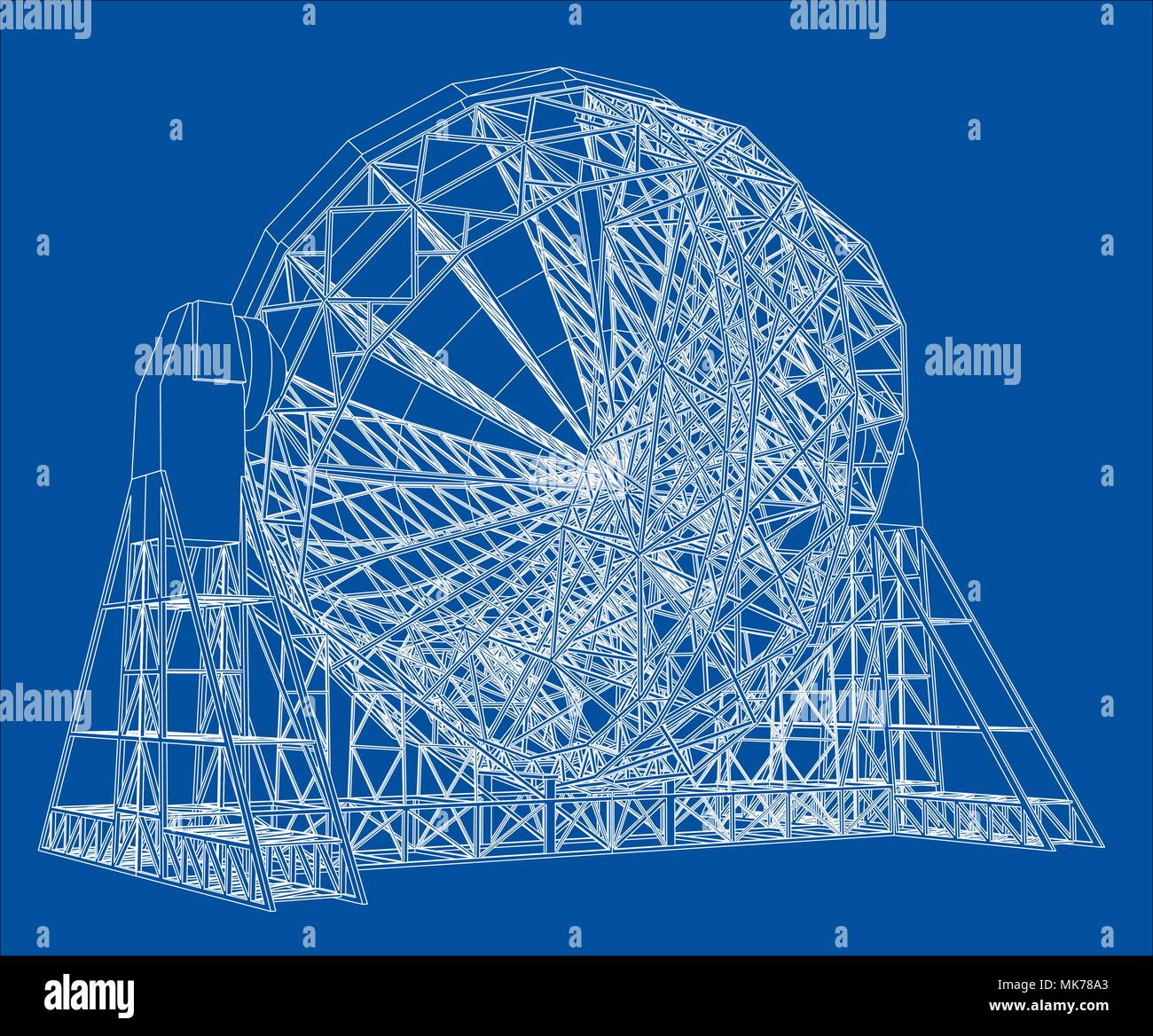 Radio Telescope concept outline. Vector Stock Vector