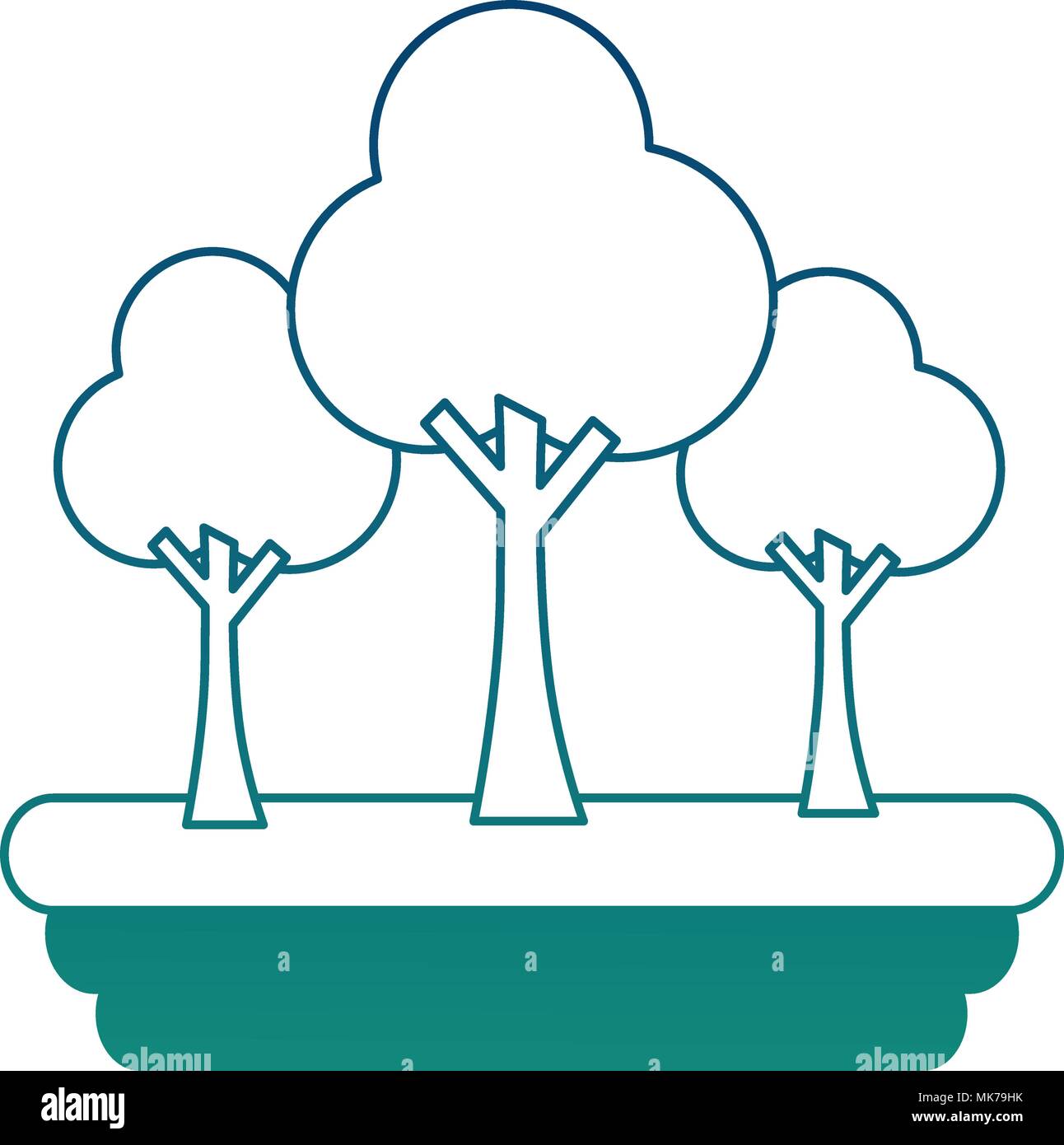trees forest scene icon vector illustration design Stock Vector Image ...