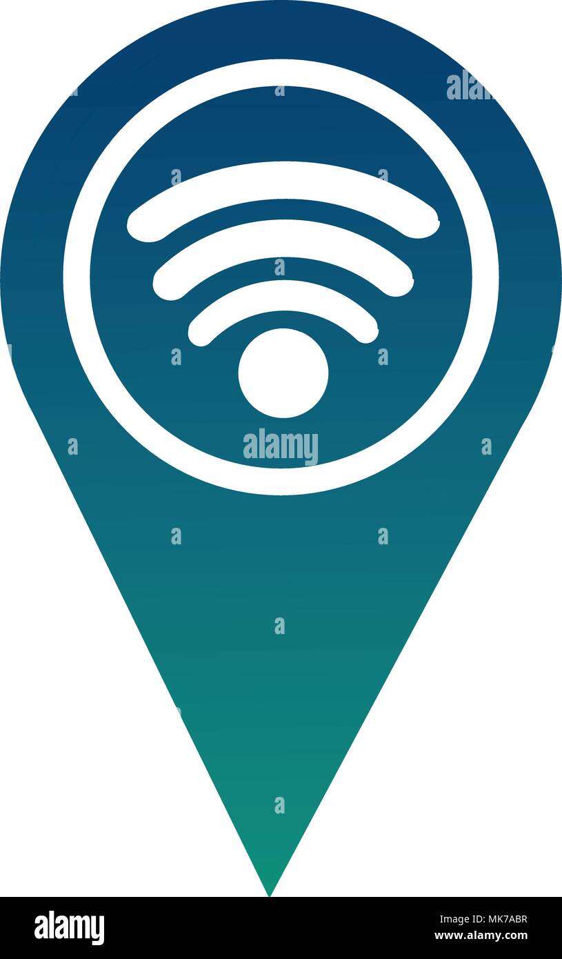 pin pointer location with signal icon vector illustration design Stock ...