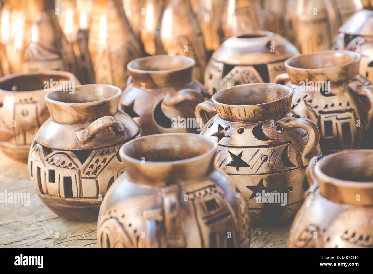 Wooden souvenir from Colonia del Sacramento, Uruguay. Stock Photo